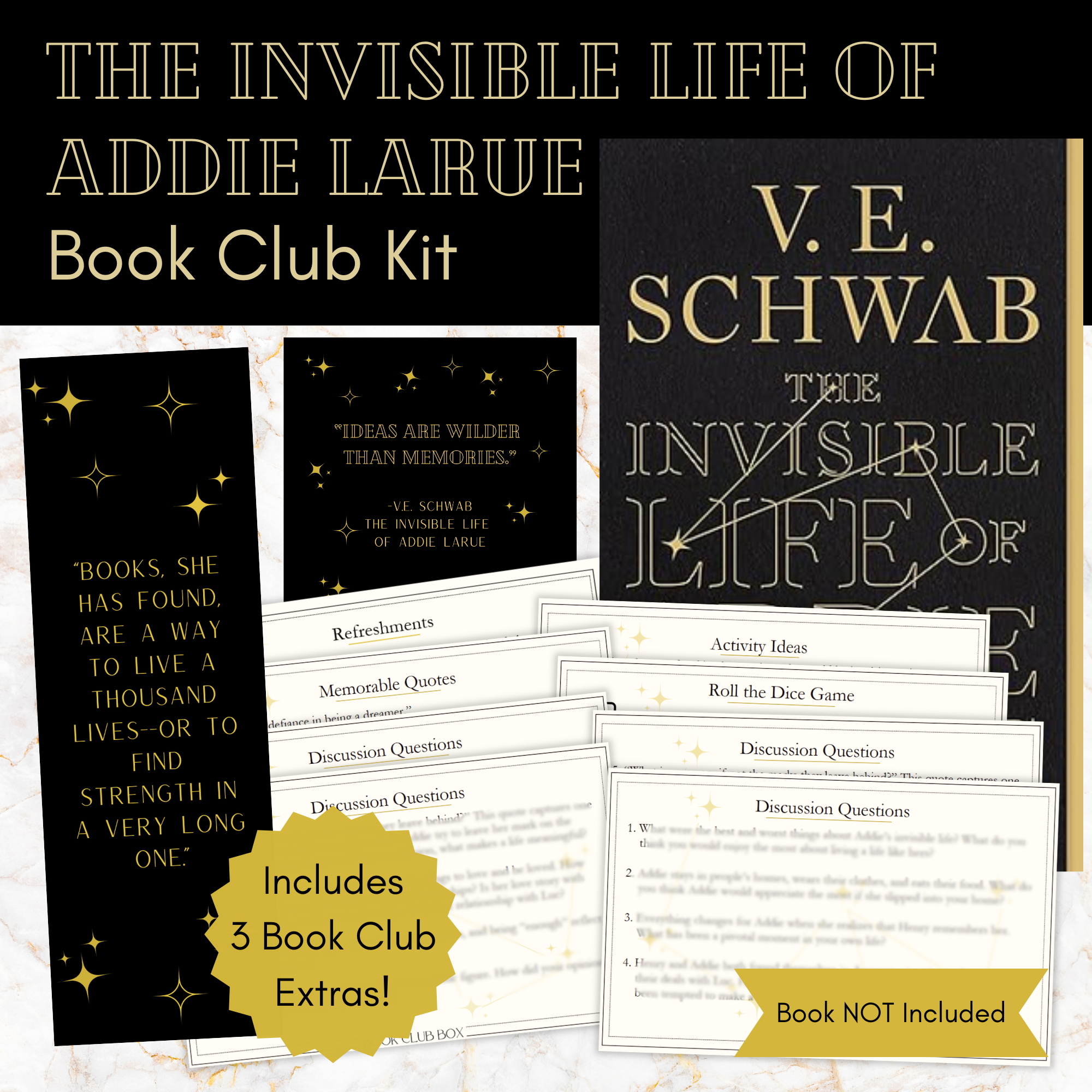 The Invisible Life of Addie LaRue by V.E. Schwab Book Club Kit